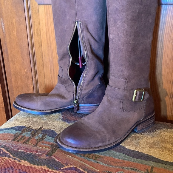 Vince Camino Genuine Brown Suede Leather Thigh High Boots. Can roll down cuff. 7 - Picture 4 of 12